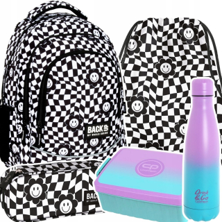 Záložný viackomorový školský batoh biely, čierny 26 l + 4 ďalšie produkty